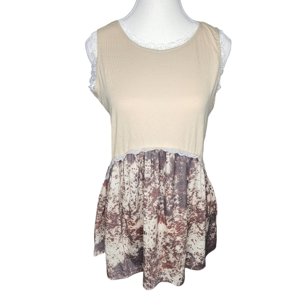 NWT Crazy Train Lace Sleeveless Tank Top - Picture 1 of 6